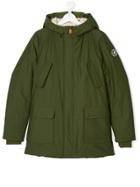 Save The Duck Kids Logo Patch Padded Coat - Green