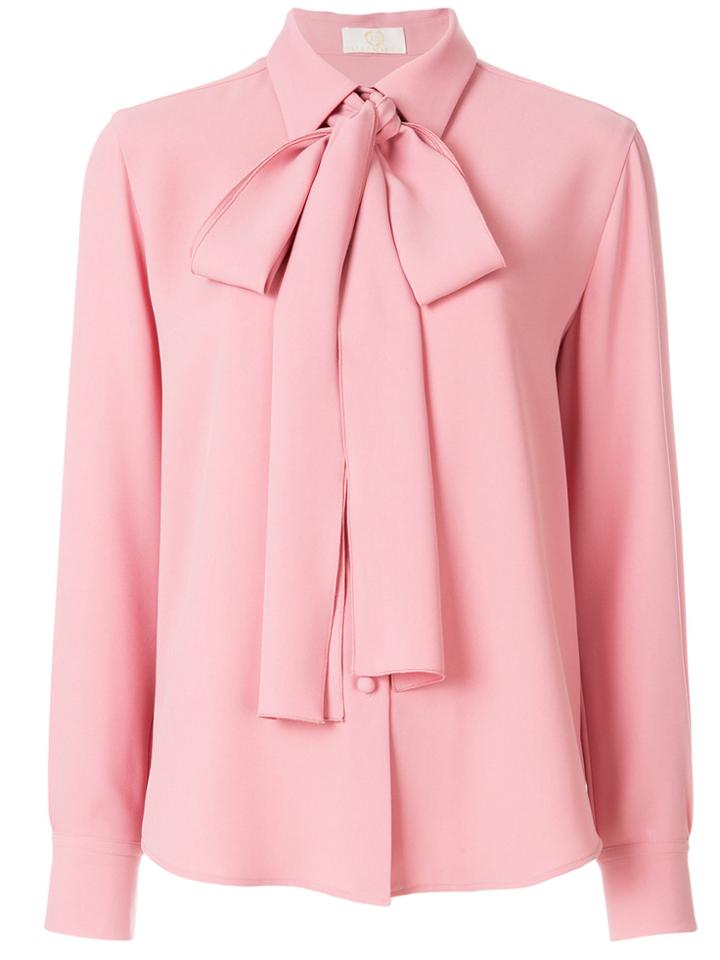 Sara Battaglia Bow Tie Blouse - Pink & Purple