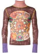 Jean Paul Gaultier Vintage Zodiac Roll Neck Top - Brown