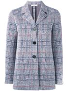 Céline - Buttoned Tweed Jacket - Women - Silk/cotton/polyester - 38, Women's, Blue, Silk/cotton/polyester