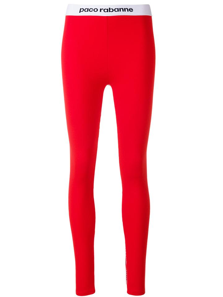 Paco Rabanne Logo Band Leggings - Red