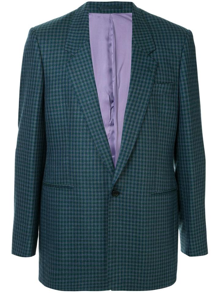 E. Tautz Check-print Blazer - Blue