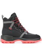Camper Lace Up Combat Boots - Black