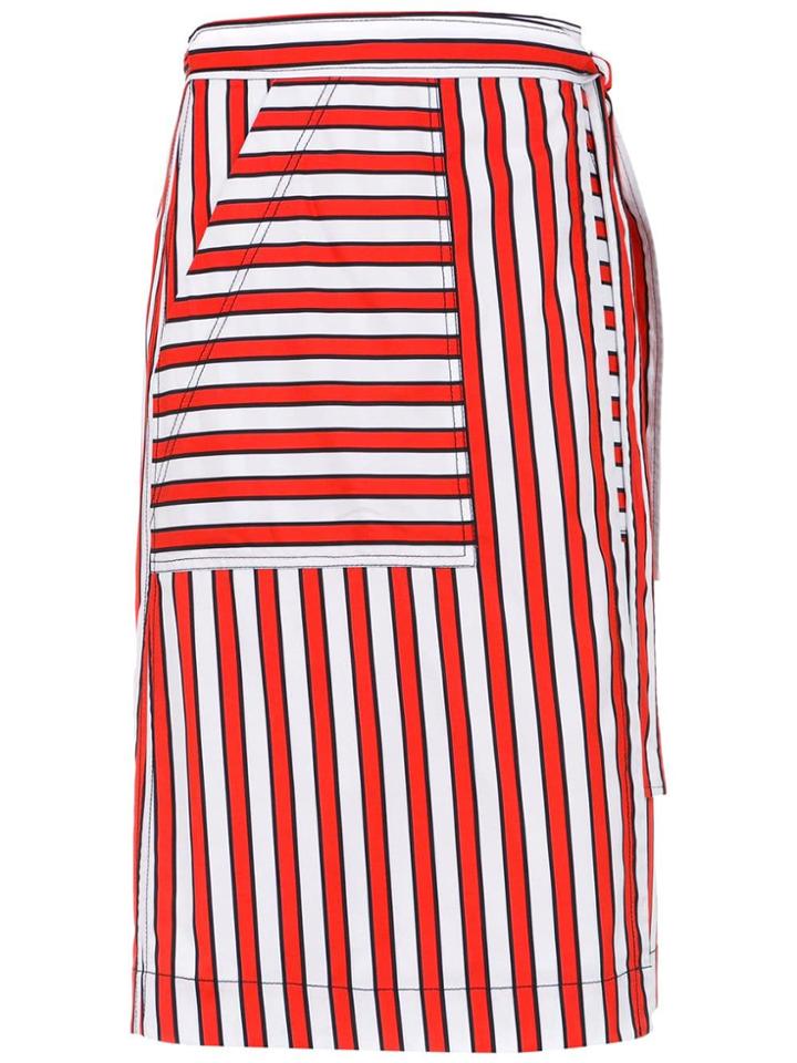 Reinaldo Lourenço Striped Skirt - Red