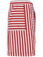 Reinaldo Lourenço Striped Skirt - Red