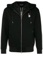 Alexander Mcqueen Floral Skull Embroidered Hoodie - Black