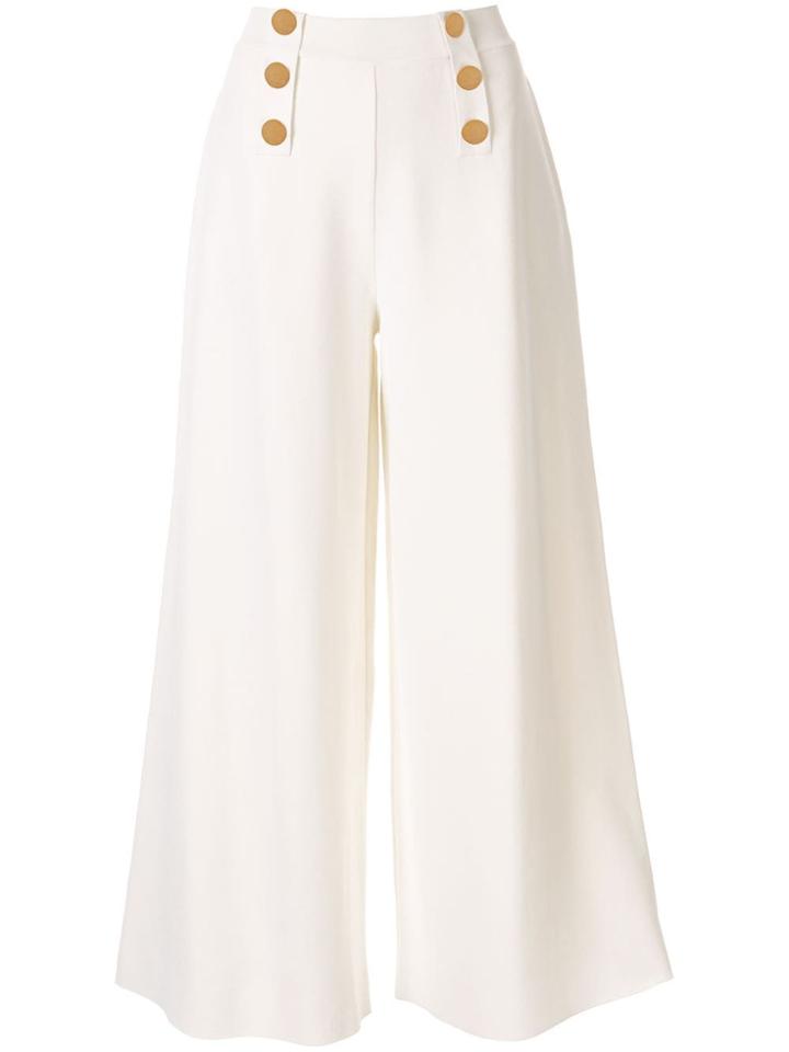 Stella Mccartney High-waisted Wide-leg Trousers - White