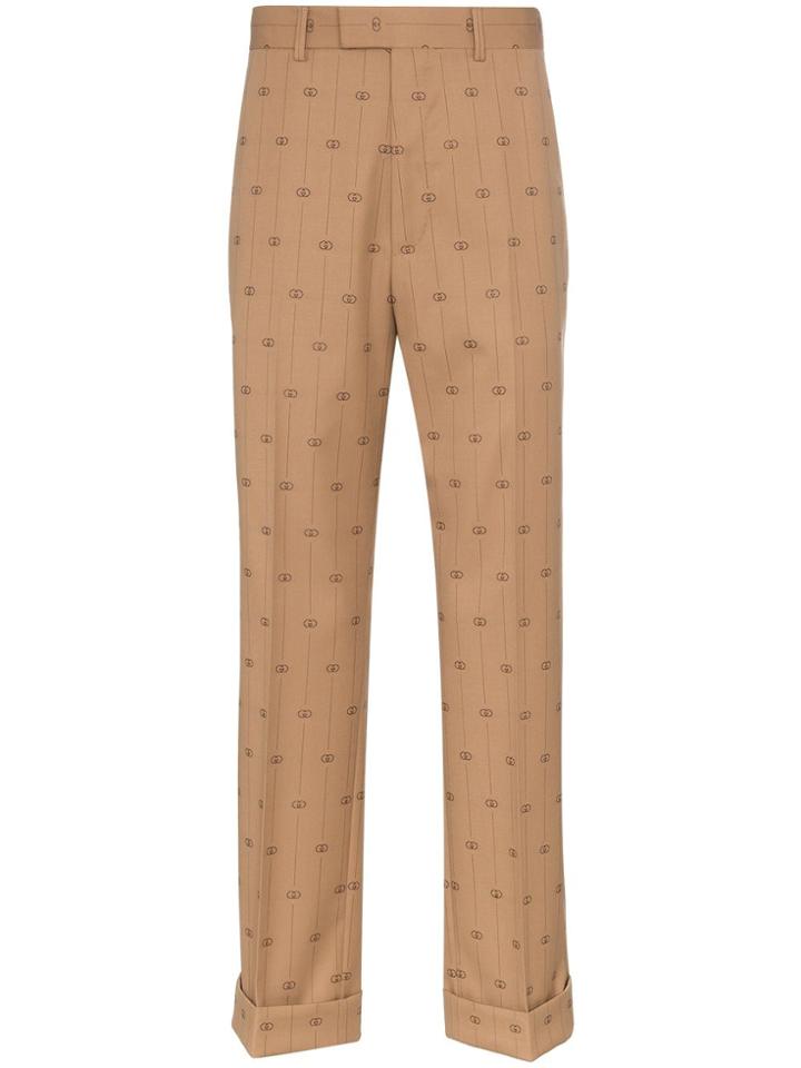 Gucci Logo-print Trousers - Brown