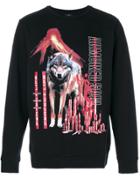 Marcelo Burlon County Of Milan Wolf Printed Sweatshirt - Black