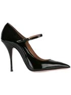 Red Valentino Buckled Pointed Pumps - Black