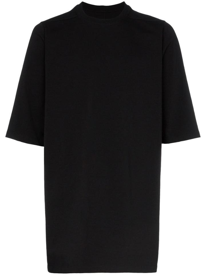 Rick Owens Black Oversized Long Cotton T Shirt