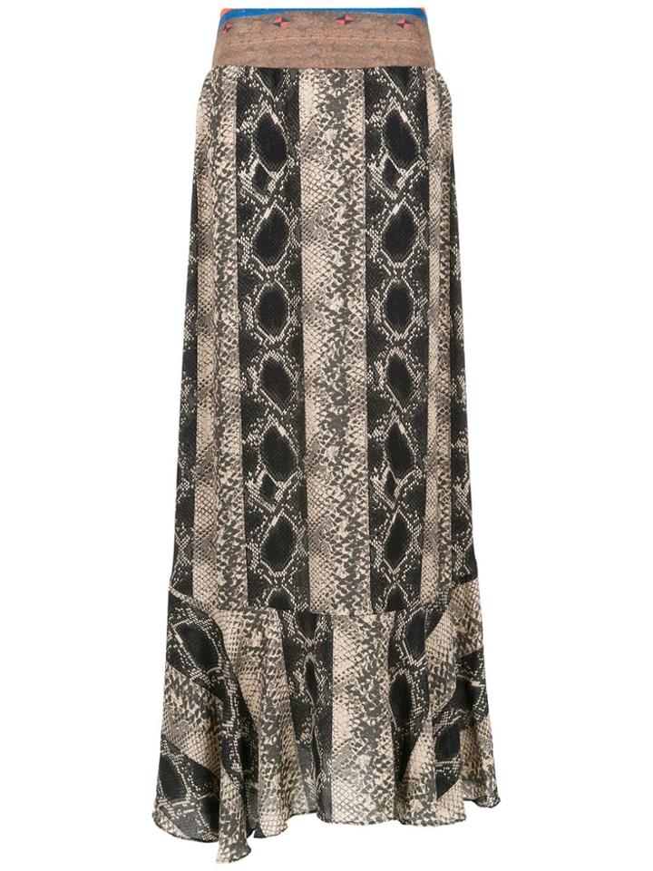 Amir Slama Printed Long Skirt - Black