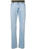 Fendi Logo Banded Slim Jeans - Blue