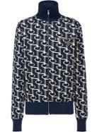 Prada Jacquard Knit Jacket - Blue