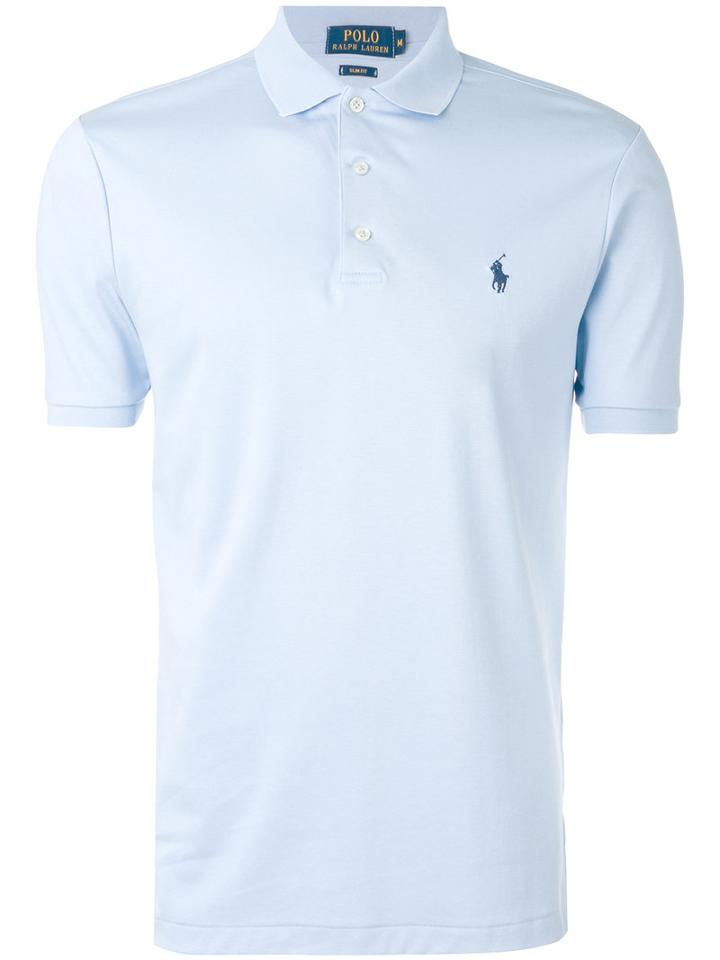 Embroidered Logo Polo Shirt - Men - Cotton - S, Blue, Cotton, Polo Ralph Lauren