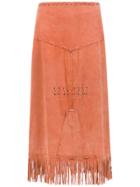 Andrea Bogosian Midi Skirt With Fringes - Yellow & Orange
