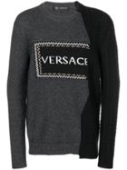 Versace Asymmetric Logo Jumper - Grey