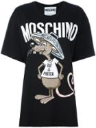 Moschino Rat-a-porter T-shirt, Women's, Size: Small, Black, Cotton