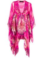 Plein Sud - Printed Beach Dress - Women - Silk - 40, Pink/purple, Silk