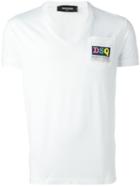 Dsquared2 V-neck T-shirt, Men's, Size: Xl, White, Cotton