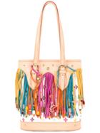 Louis Vuitton Vintage Fringed Bucket Tote - Multicolour