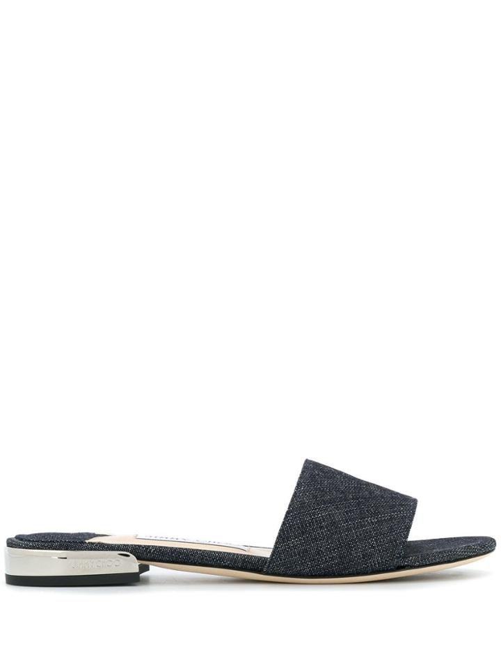 Jimmy Choo Joni Denim Slides - Blue