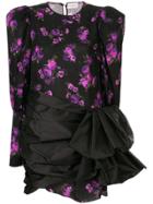 Magda Butrym Floral Silk Mini Dress - Black