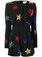 Saint Laurent Embroidered Stars Jumpsuit - Black