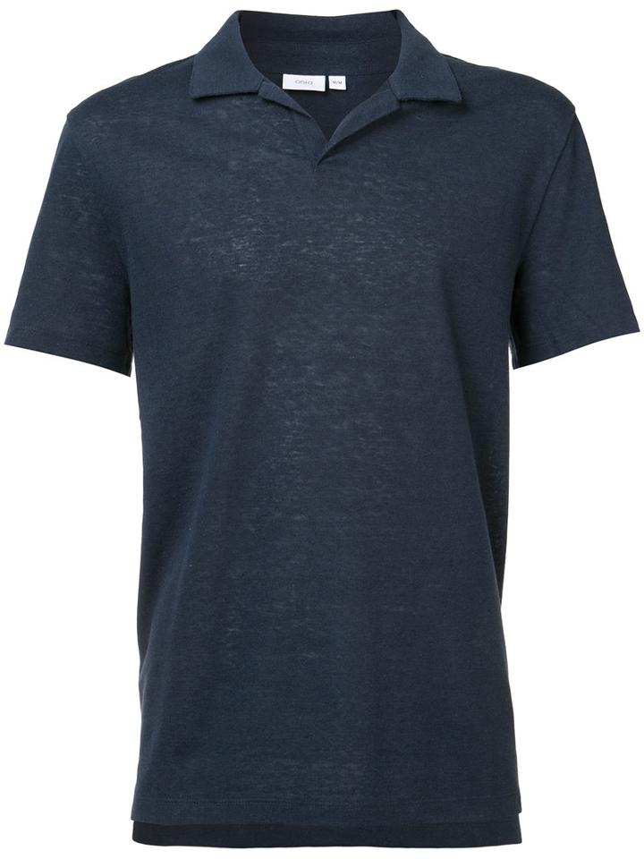 Onia - Shaun Polo - Men - Linen/flax/polyester - Xl, Blue, Linen/flax/polyester