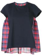 Sacai Check Back T-shirt - Black