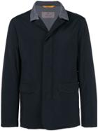 Canali Lightweight Contrasting Collar Jacket - Black