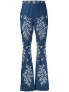 Huishan Zhang Embroidered Flared Jeans - Blue