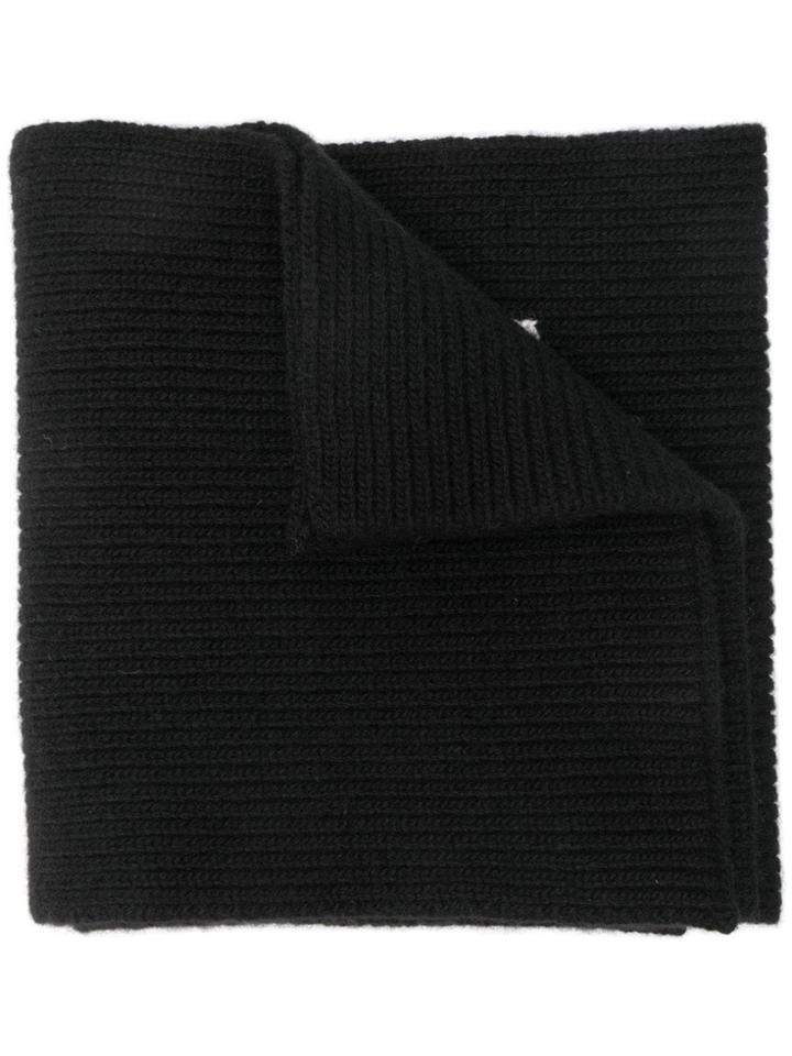 Valentino Knitted Logo Scarf - Black