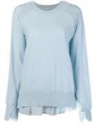 Stella Mccartney Longline Lace Trim Sweater - Blue