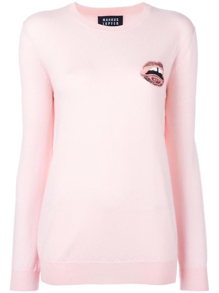 Markus Lupfer 'mini Lara Lip Natalie' Jumper, Women's, Size: Large, Pink/purple, Merino