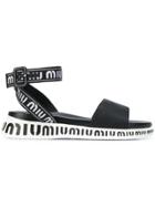 Miu Miu Logo Platform Sandals - Black