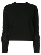 Le Ciel Bleu Fringed Fitted Sweater - Black
