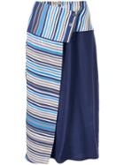 Nehera Striped Wrap Skirt - Blue