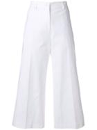Pinko Side Stripe Cropped Trousers - White
