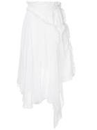 Shanshan Ruan Asymmetric Hem Skirt - White