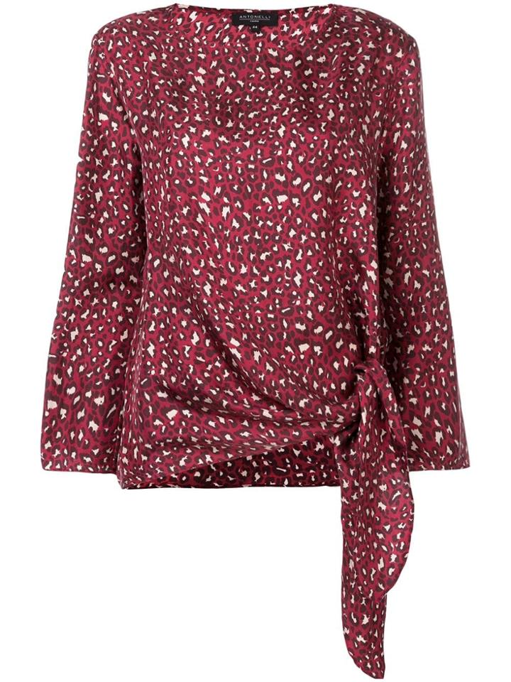 Antonelli Bluma Leopard-print Blouse - Red