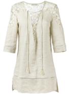 Martha Medeiros - Celia Tunic - Women - Linen/flax/polyamide - P, Nude/neutrals, Linen/flax/polyamide