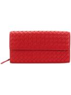 Bottega Veneta Intrecciato Continental Wallet - Red