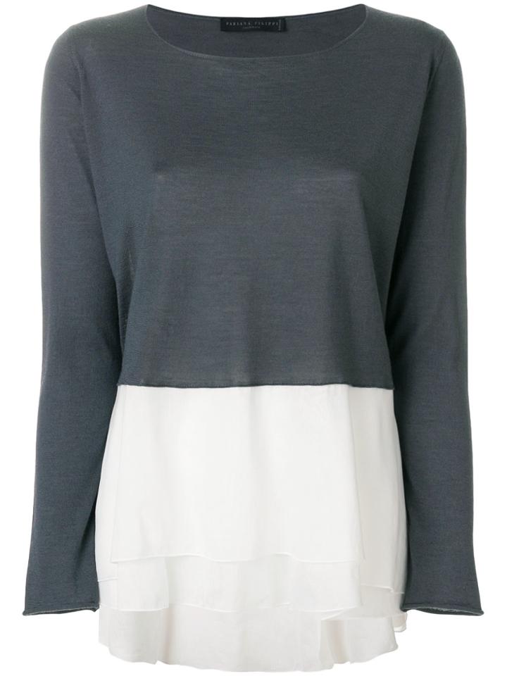 Fabiana Filippi Contrast Panel Jumper - Grey