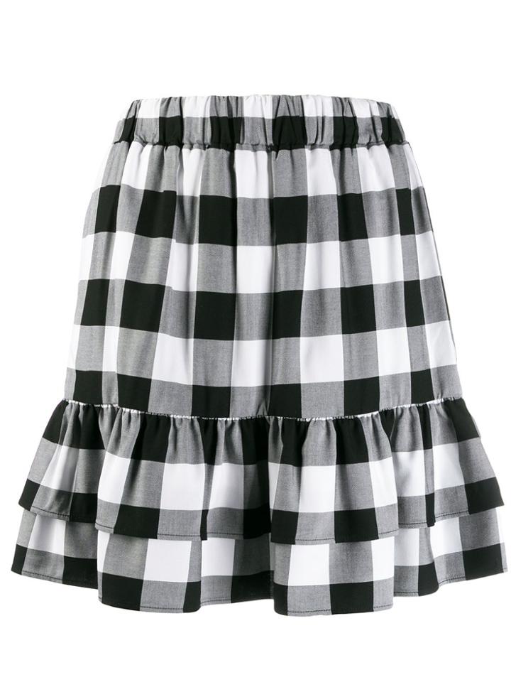 Love Moschino Checked Short Skirt - Black