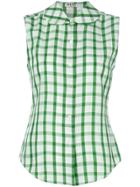 Miu Miu Checked Print Shirt - Green