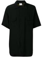 Htc Hollywood Trading Company - 'santa Monica' Embroidered Open Collar Shirt - Men - Viscose - Xl, Black, Viscose