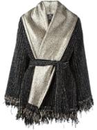 Etro Metallic Belted Poncho