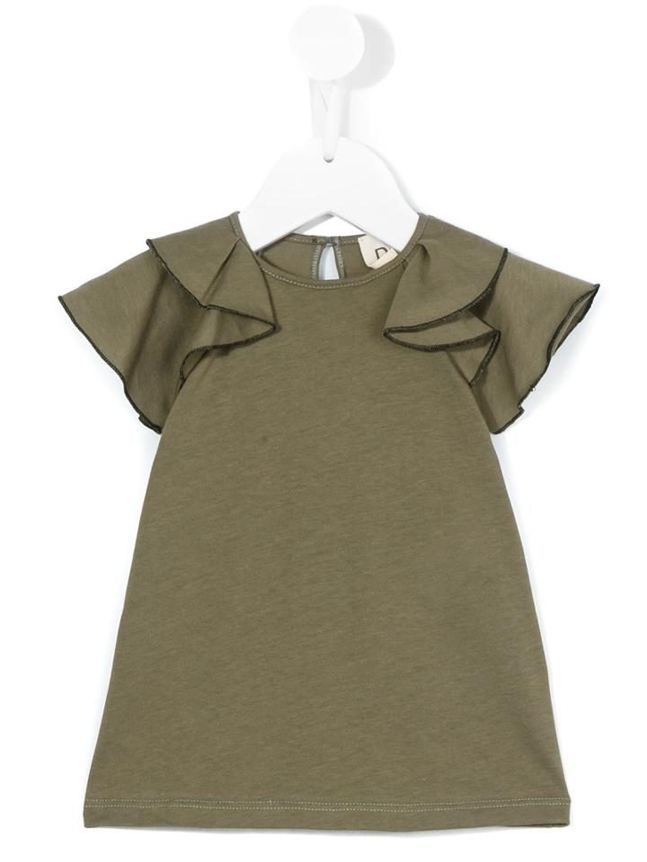 Douuod Kids - Ruffled Sleeves T-shirt - Kids - Cotton - 18 Mth, Green