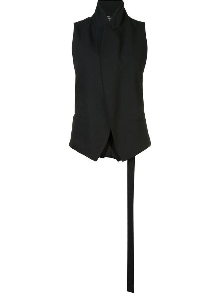 Ann Demeulemeester High Neck Waistcoat, Size: 38, Black, Cotton/rayon/virgin Wool